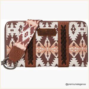 Western Aztec Clutch Wristlet Wallet with Credit Card Holder